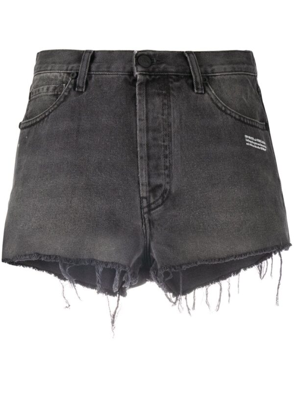 Raw-Edge Denim Shorts